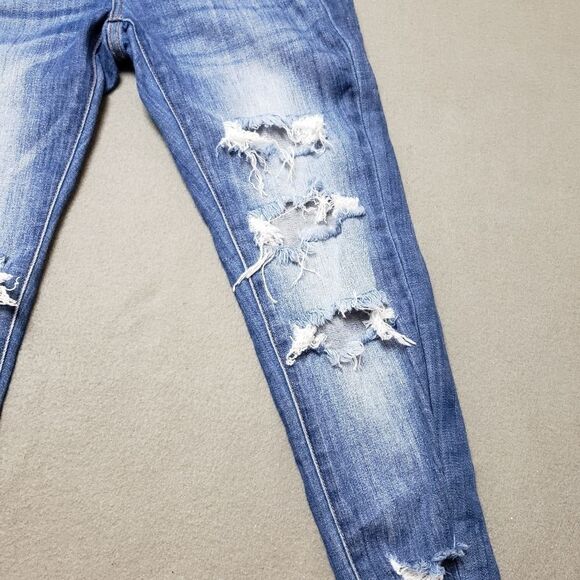 KAN CAN Jeans Sharon-Becky Mid-Rise Distressed Ripped Skinny Jeans - Size 25 - Picture 9 of 16